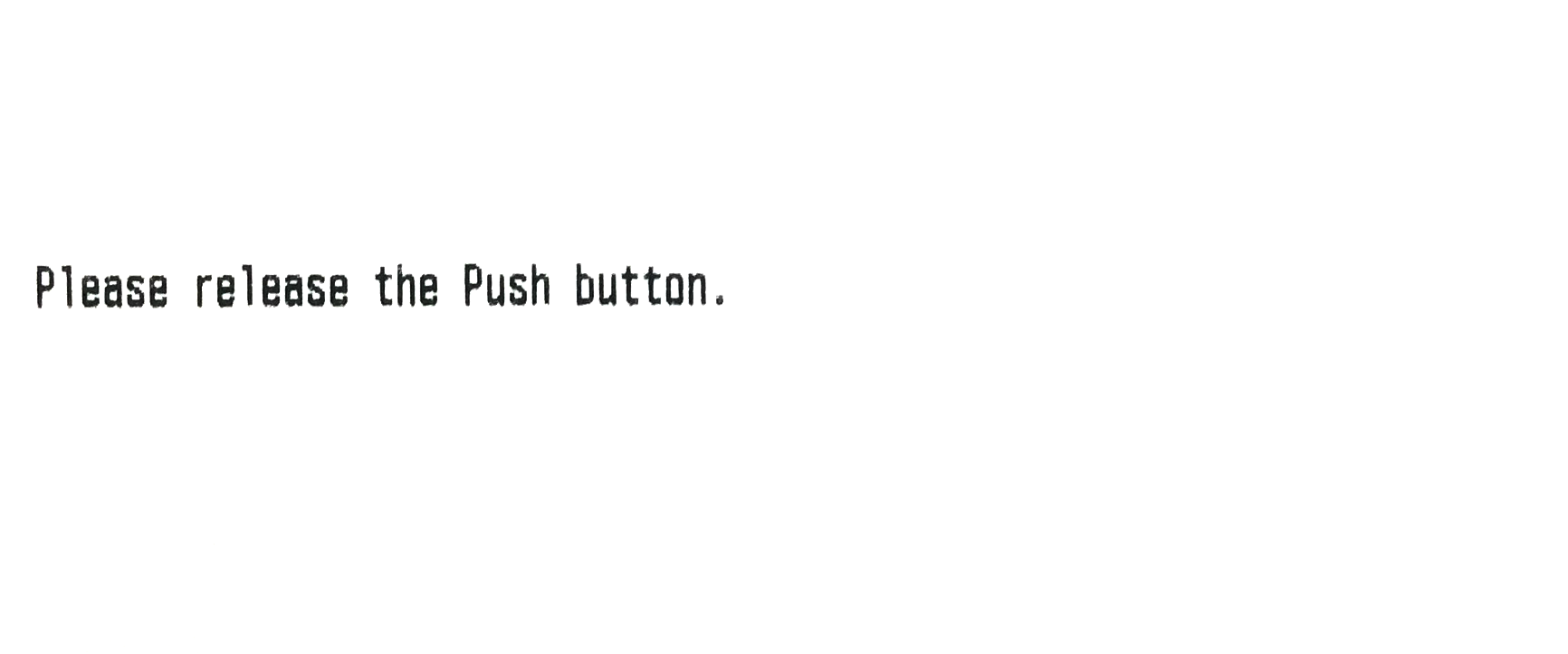 Airウェイト　プリンターオートコネクション設定レシート Please release the Push button印字 step5